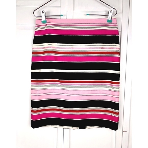 TALBOT PINK/ BLACK STRIPED PENCIL SKIRT (0907) - Picture 1 of 4